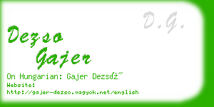 dezso gajer business card